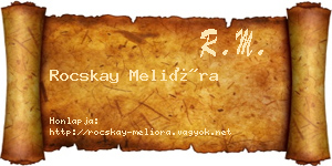 Rocskay Melióra névjegykártya